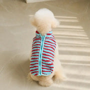 ペットウェア 新作 秋冬用 厚手 小型犬 服 ペット用品 ストライプベスト お散歩 かっこいい かわいい 犬 クリスマスプレゼント ID3572 ブルー / XS ペット用品＞ウェア