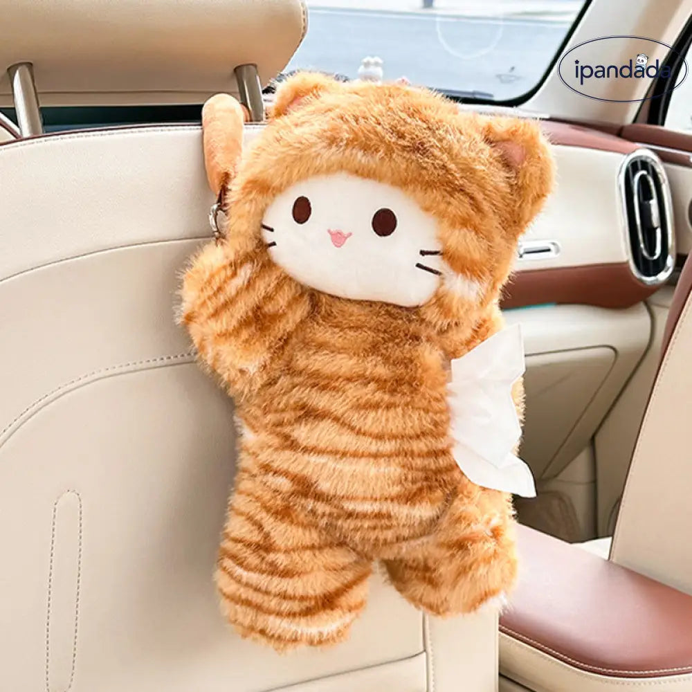 ピンク ヒョウ柄 猫 ティッシュカバー ぬいぐるみ 車載 ティッシュボックス かわいい 人形 カー アクセサリー 吊り下げ ティッシュ 柔らかい フリース おしゃれ ギフト プレゼント インテリア 車内 デコレーション 便利 ユニーク ID2588