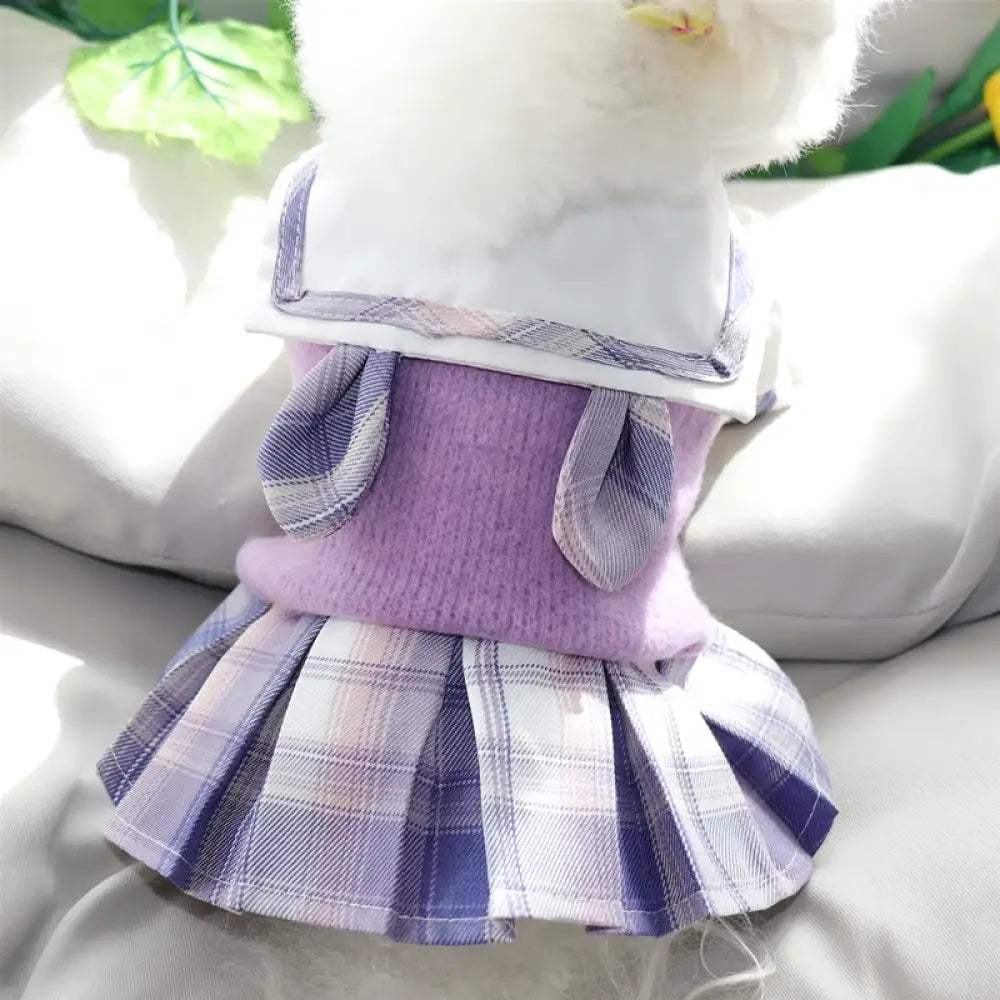 プリンセスドレス 小型犬の服 春秋用 テディ ベア、ビション フリーゼ、ポメラニアン、シュナウザーなどの小型犬 幼犬 ペット用 秋冬用 ID2275 パープル / XS
