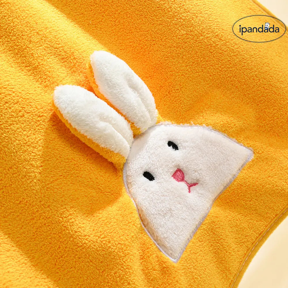 ID603 親子用 フリース タオル うさぎ 刺繍 カートゥーン 吸水 洗顔 バスタオル 厚手 家庭用 グッズ＞タオル