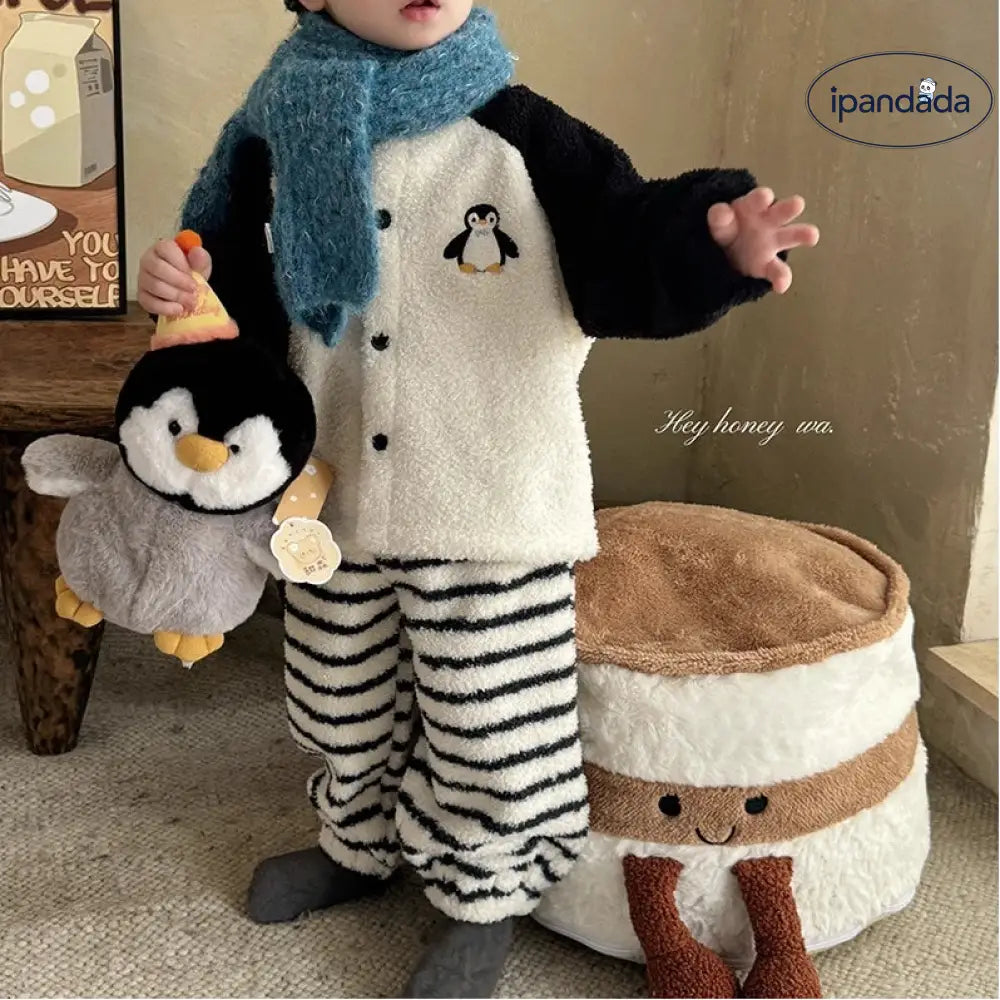 親子セット 秋冬 男女 子供用 フリース カーディガン パジャマ もこもこ 冬用 部屋着 可愛い ID3393
