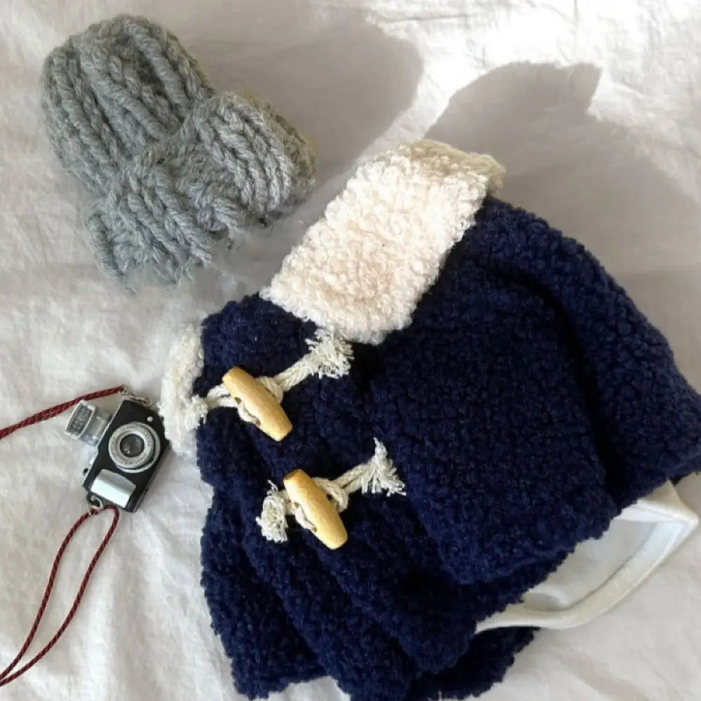 秋冬 保温 キャット ドッグ コート ボタン付き フリース ペット用 テディベア ヨークシャーテリア ビションフリーゼ 小猫 小型犬 犬 クリスマスプレゼント ID3241 ネイビー / XS ペット用品＞ウェア