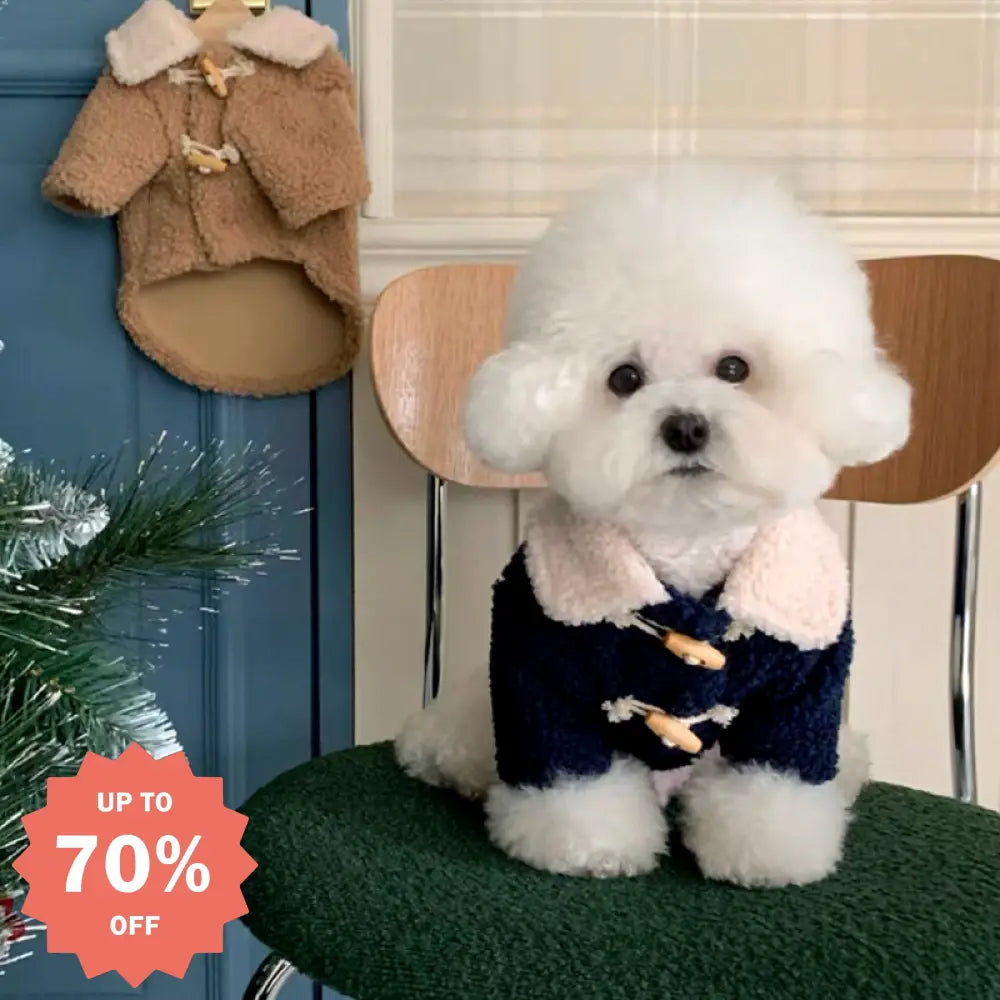 秋冬 保温 キャット ドッグ コート ボタン付き フリース ペット用 テディベア ヨークシャーテリア ビションフリーゼ 小猫 小型犬 犬 クリスマスプレゼント ID3241 ペット用品＞ウェア