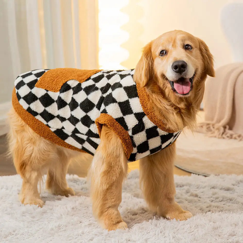 秋冬 大型犬 フリース ベスト 中型 大型犬 ゴールデンレトリバー サモエド 二足 コットン ジャケット ペット用 大型犬 服 ID2752 ブラウン / 3XL