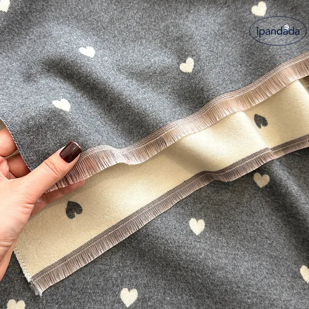 秋冬 ハート型 テクスチャー カラーブロック スタイリッシュ ダブルサイド レディース 暖かい スカーフ ネックウォーマー ショール ID3035