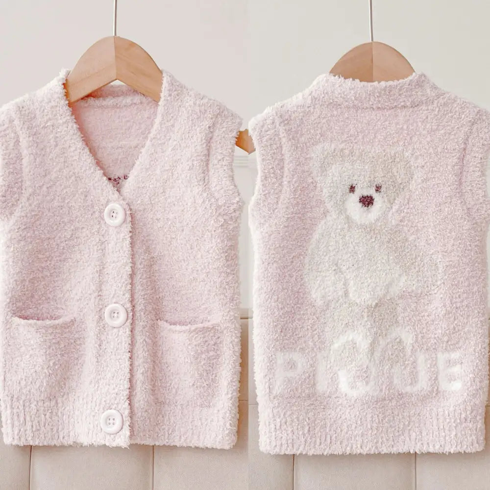 秋冬 厚手 保温 子供用 着る毛布 赤ちゃん 子供 秋 冬 部屋着 パジャマ 可愛い モフモフ 柔らかい 快適 ID3672 ピンク / 80cm ベビー＆キッズ