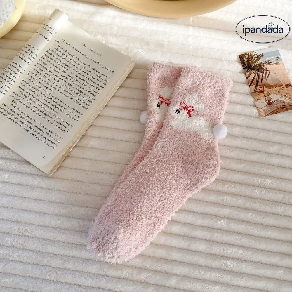 秋冬 厚手 コーラルフリース モフモフ 保温 ナイトソックス フロアソックス カートゥーン アニマル 女性用 ソックス ID2816
