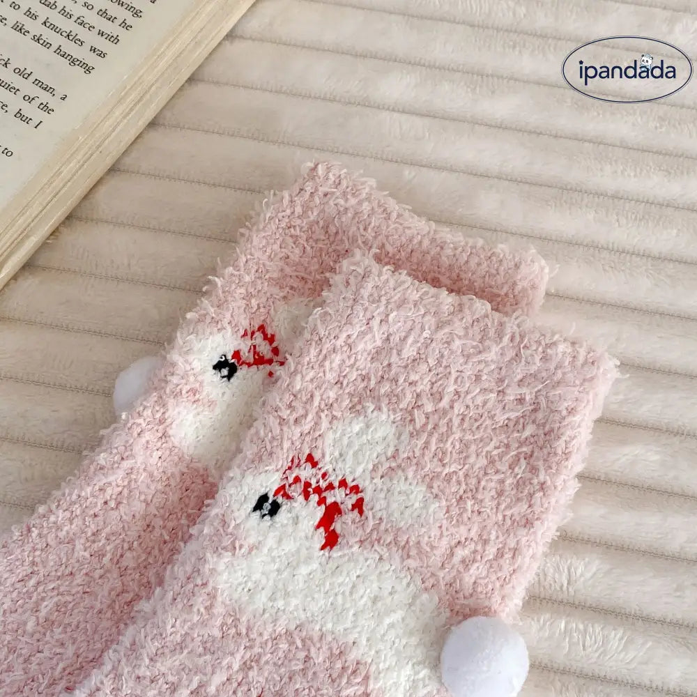 秋冬 厚手 コーラルフリース モフモフ 保温 ナイトソックス フロアソックス カートゥーン アニマル 女性用 ソックス ID2816