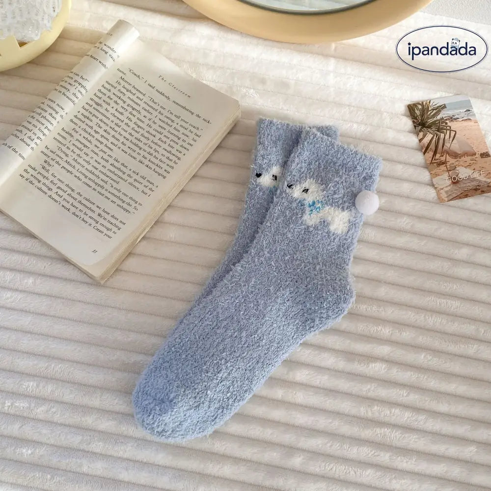 秋冬 厚手 コーラルフリース モフモフ 保温 ナイトソックス フロアソックス カートゥーン アニマル 女性用 ソックス ID2816
