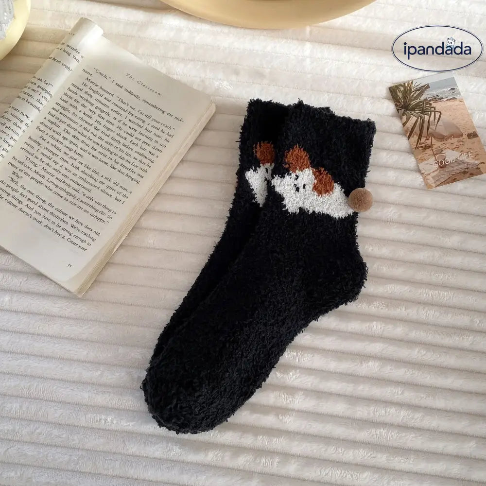 秋冬 厚手 コーラルフリース モフモフ 保温 ナイトソックス フロアソックス カートゥーン アニマル 女性用 ソックス ID2816