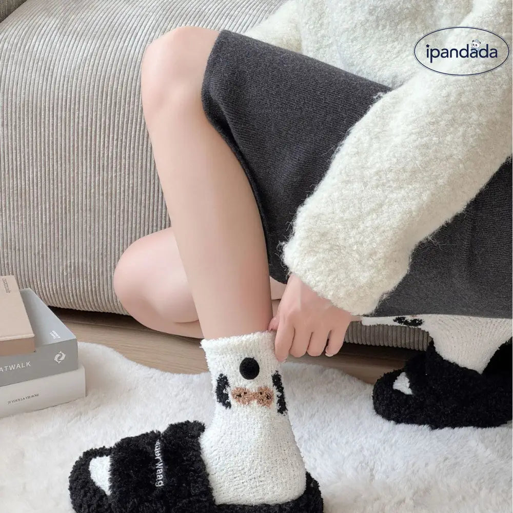 秋冬 厚手 コーラルフリース モフモフ 保温 ナイトソックス フロアソックス カートゥーン アニマル 女性用 ソックス ID2816