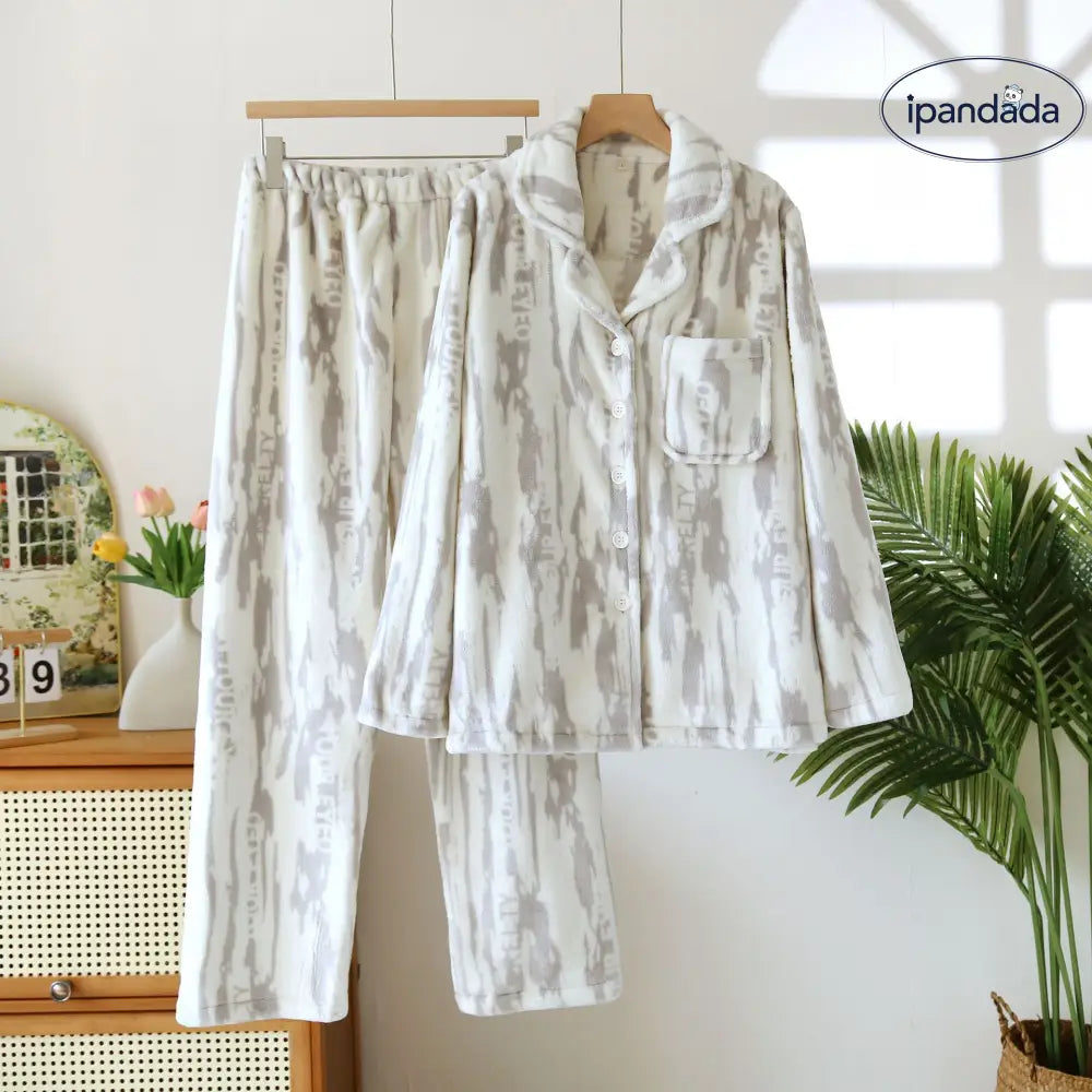 秋冬 カップル パジャマ メンズ 冬 加毛 厚手 サンゴ フリース 保温 ルームウェア セット レディース ID2673