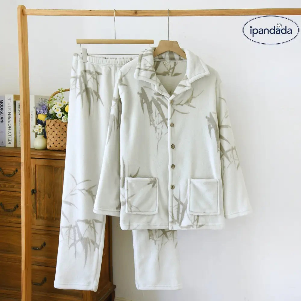 秋冬 カップル パジャマ メンズ 冬 加毛 厚手 サンゴ フリース 保温 ルームウェア セット レディース ID2673