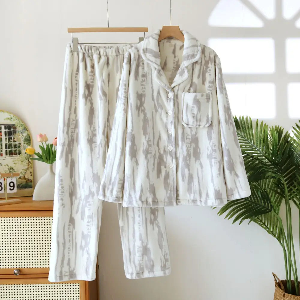 秋冬 カップル パジャマ メンズ 冬 加毛 厚手 サンゴ フリース 保温 ルームウェア セット レディース ID2673 男性 タイプ② / M カップル＞セットアップ