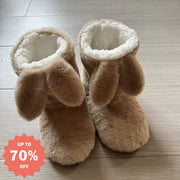 秋冬 可愛い うさぎ耳 室内 中筒 ソフトソール フローリングブーツ 厚手 滑り止め 保温 室内シューズ ルームシューズ ID2596