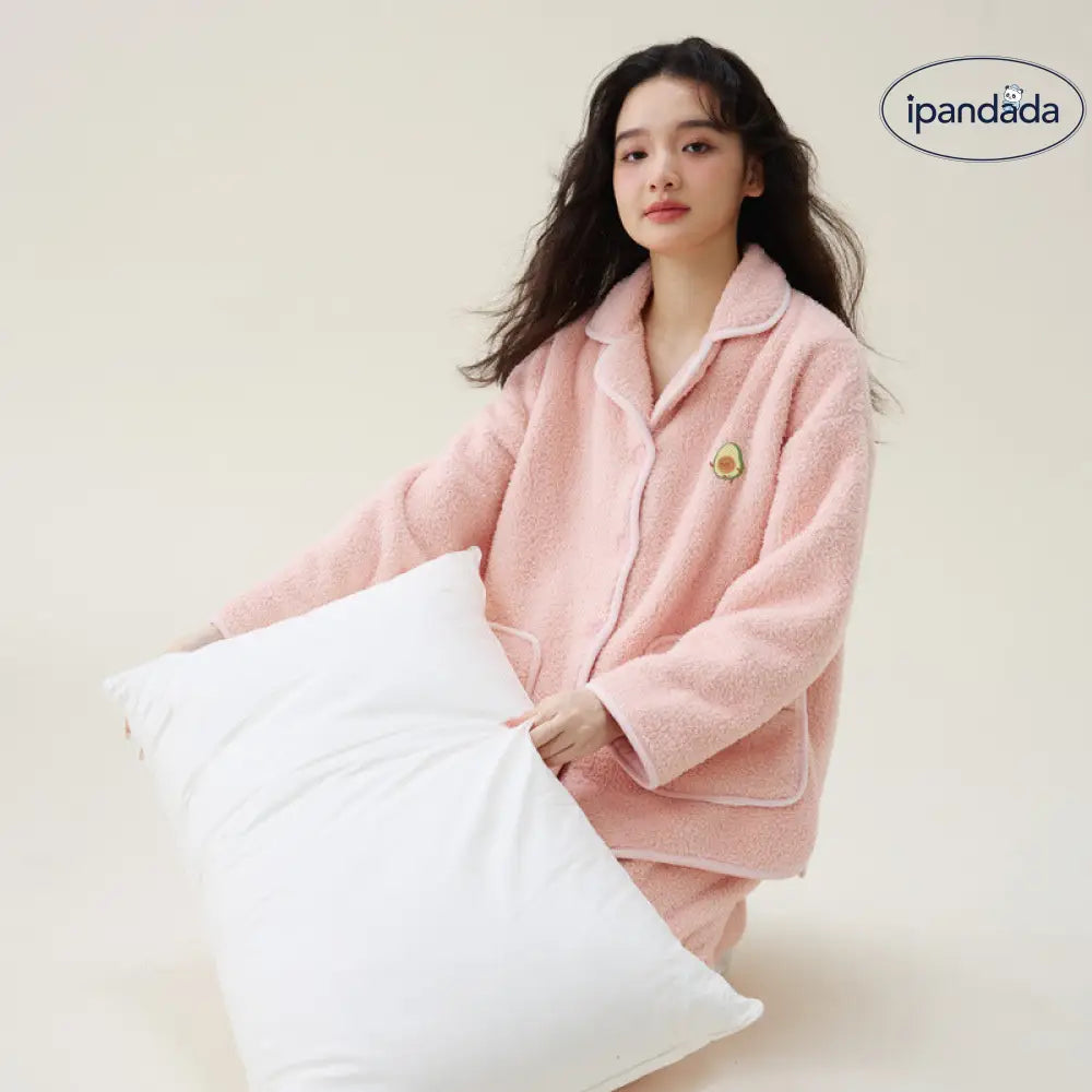 秋冬 パジャマ 女性 フリース カップル 男性 厚手 セット カーディガン 冬 ルームウェア ID2728