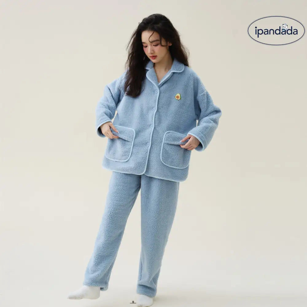 秋冬 パジャマ 女性 フリース カップル 男性 厚手 セット カーディガン 冬 ルームウェア ID2728