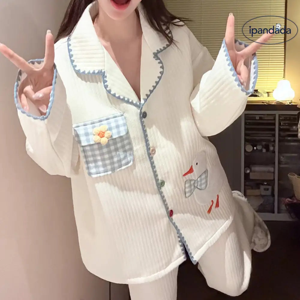 秋冬 パジャマ レディース エアコットン 冬用 保温 2025年 新作 厚手 ルームウェア 春秋 レディース 居家用 セットアップ ID2626