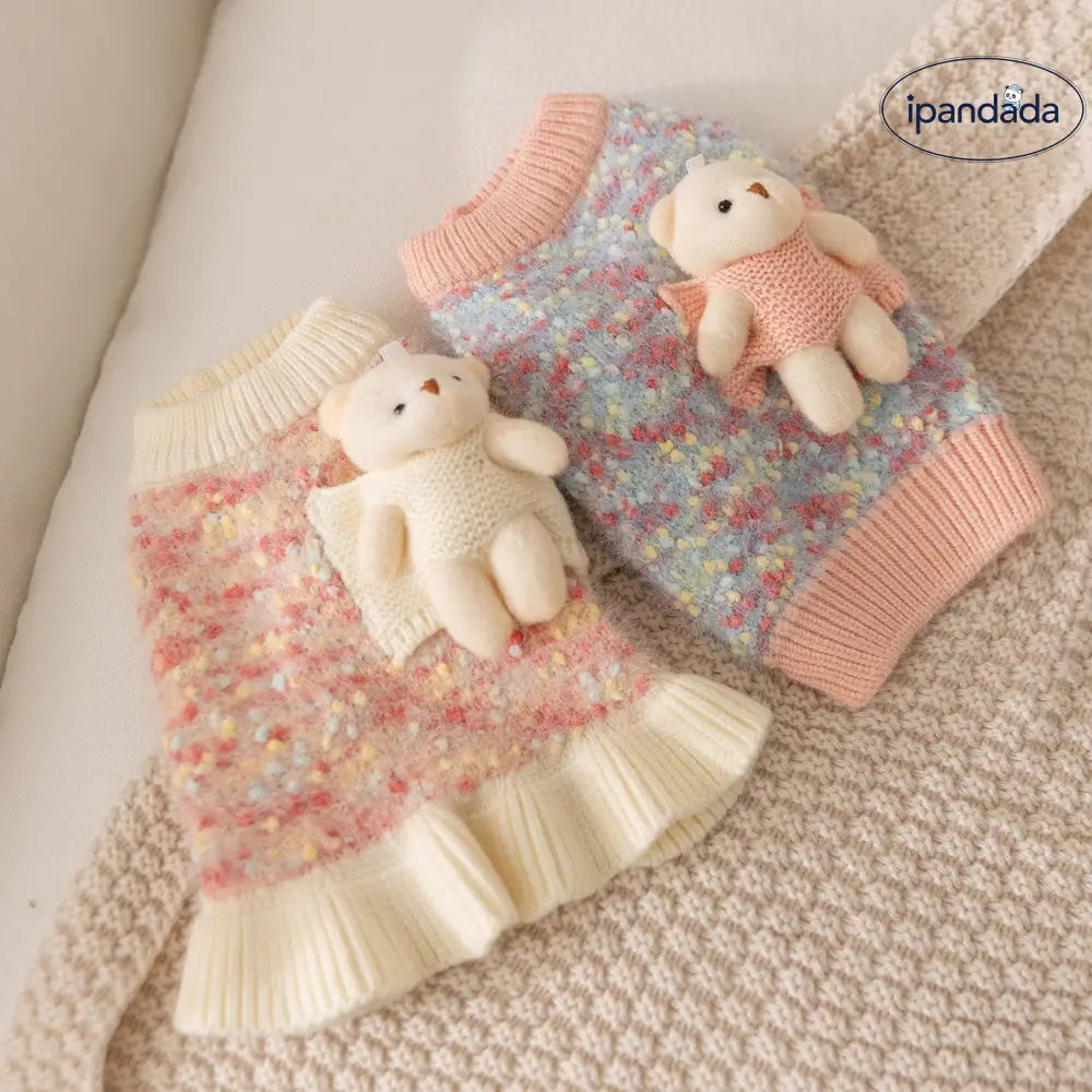 秋冬 ペット 服 保温 小熊 セーター デヴォン レックス キャット ドッグウェア お散歩 かっこいい かわいい ID2738