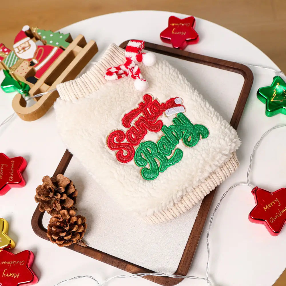 秋冬 ペット かわいい 小犬 小猫 カジュアル ファッション クリスマス ベイビー フリース 服 ID3003 ウェア / XS