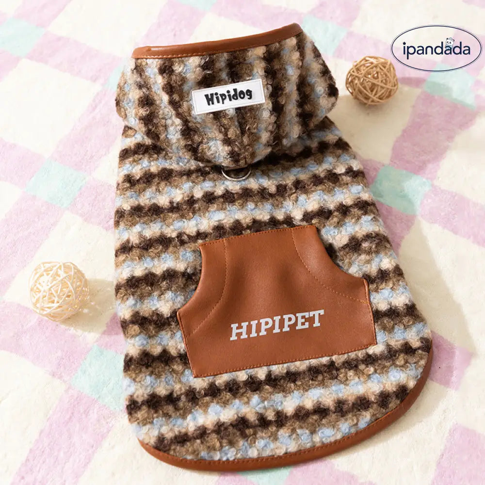 秋冬 レトロ ヒョウ柄 フード付き コーギーフリース 中型犬 背長 加工 フリース ノースリーブ 2足 ベスト 犬服 ID2501