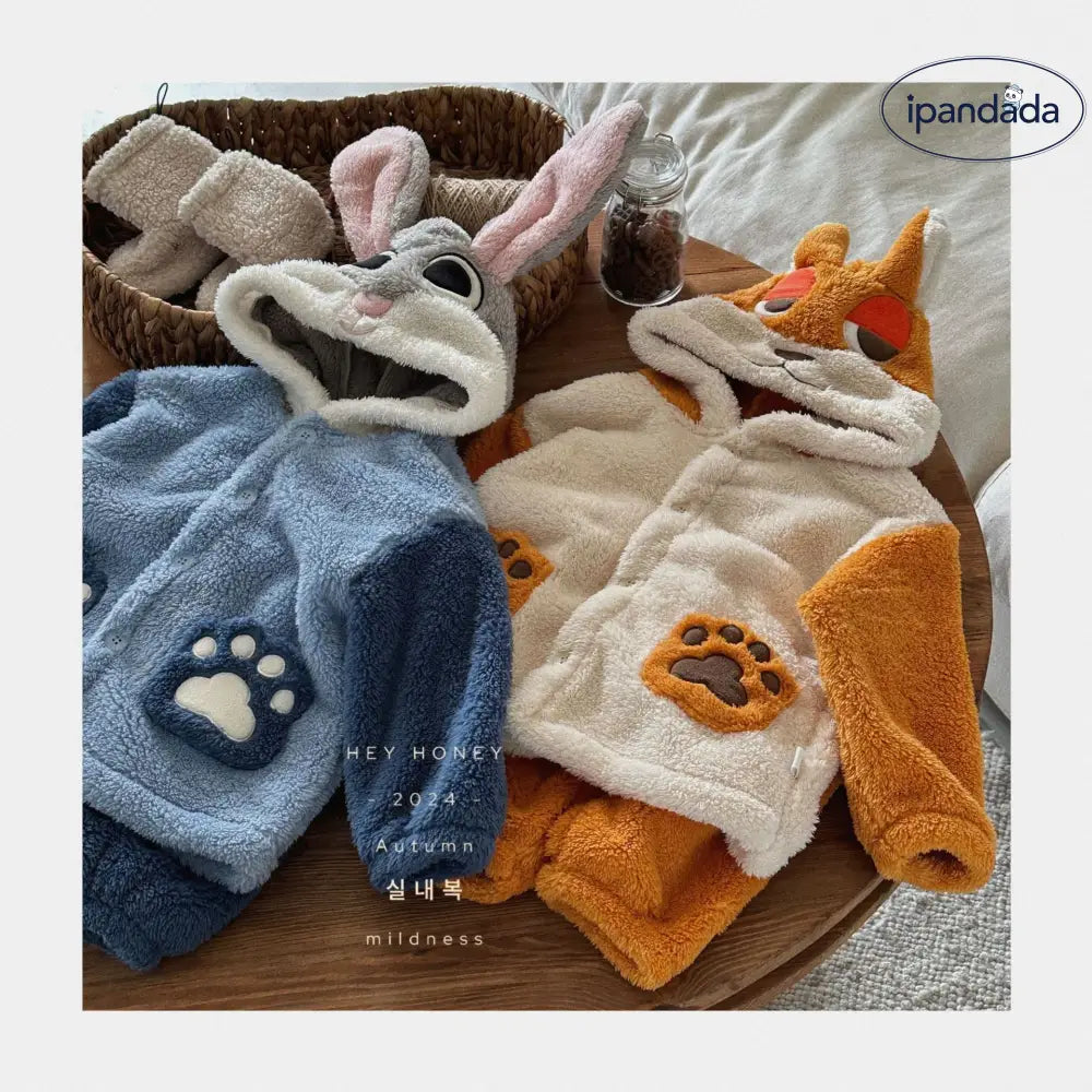 秋冬 ルームウェア セット 幼児 小児用 コーラルフリース パジャマ ベビー 秋冬用 子供用 ID3086