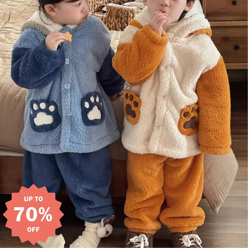 秋冬 ルームウェア セット 幼児 小児用 コーラルフリース パジャマ ベビー 秋冬用 子供用 ID3086