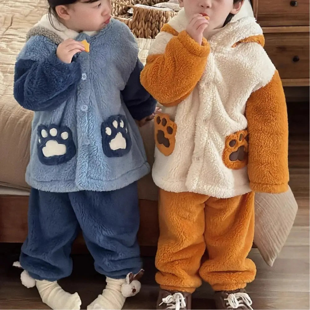 秋冬 ルームウェア セット 幼児 小児用 コーラルフリース パジャマ ベビー 秋冬用 子供用 ID3086