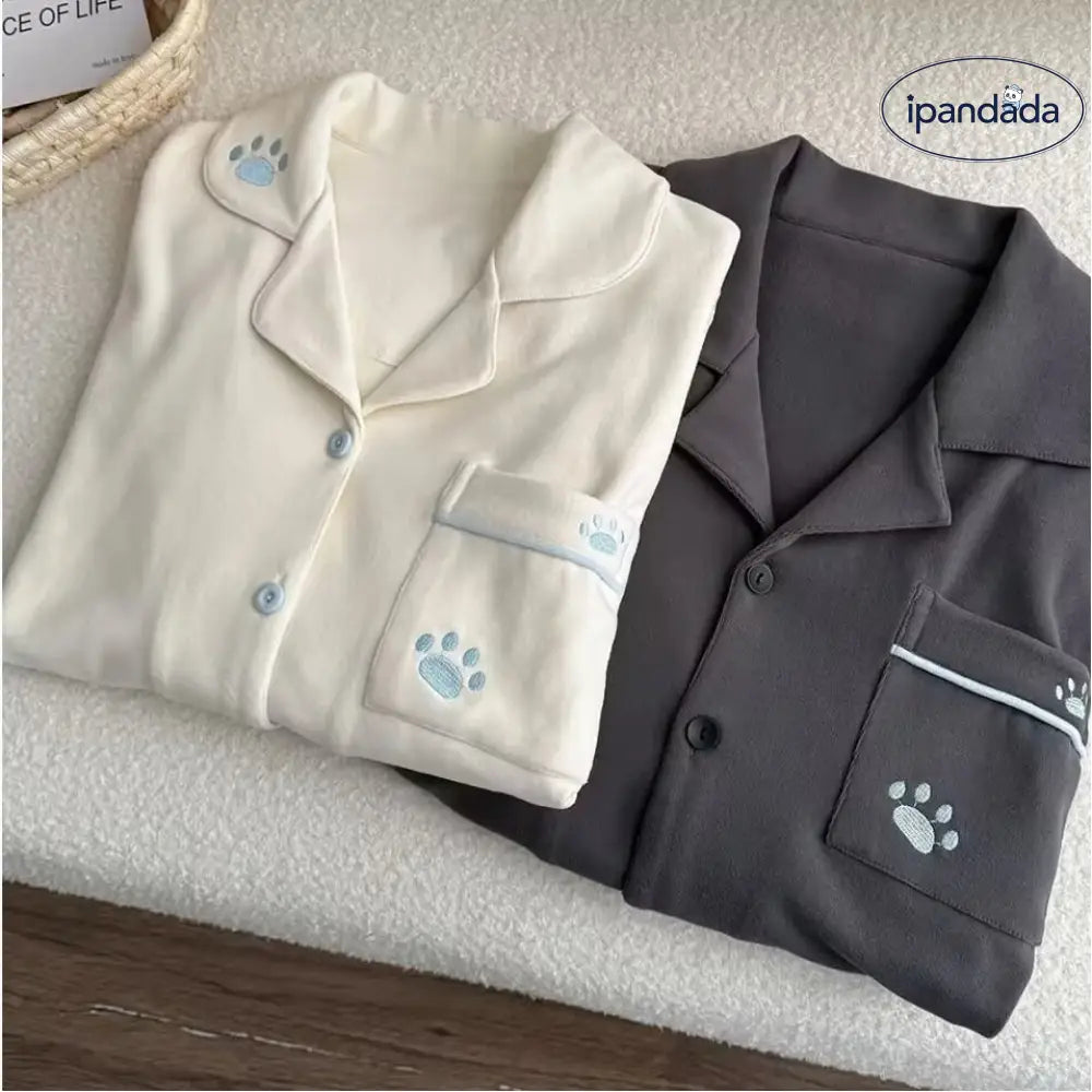 秋冬 シンプル カップル パジャマ スウィート 保温 ホームウェア セット ID4083