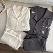 秋冬 シンプル カップル パジャマ スウィート 保温 ホームウェア セット ID4083