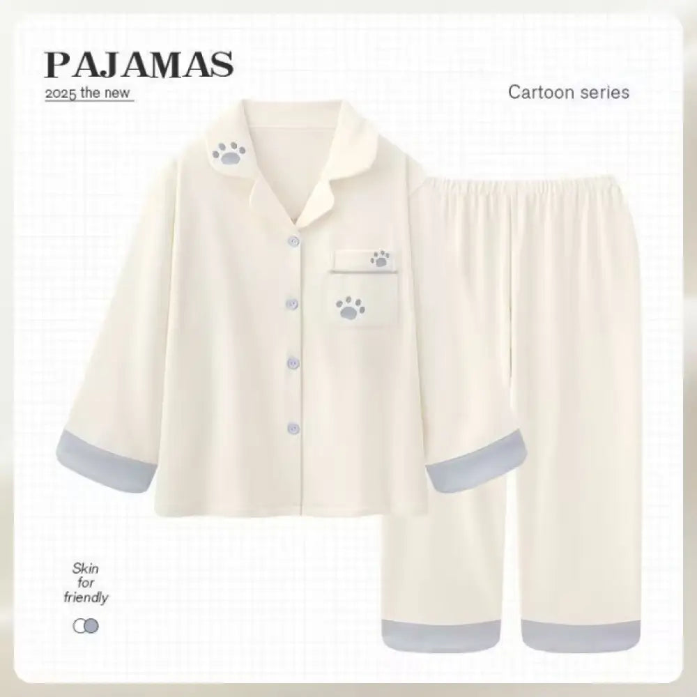 秋冬 シンプル カップル パジャマ スウィート 保温 ホームウェア セット ID4083 写真通り / レディースＭ