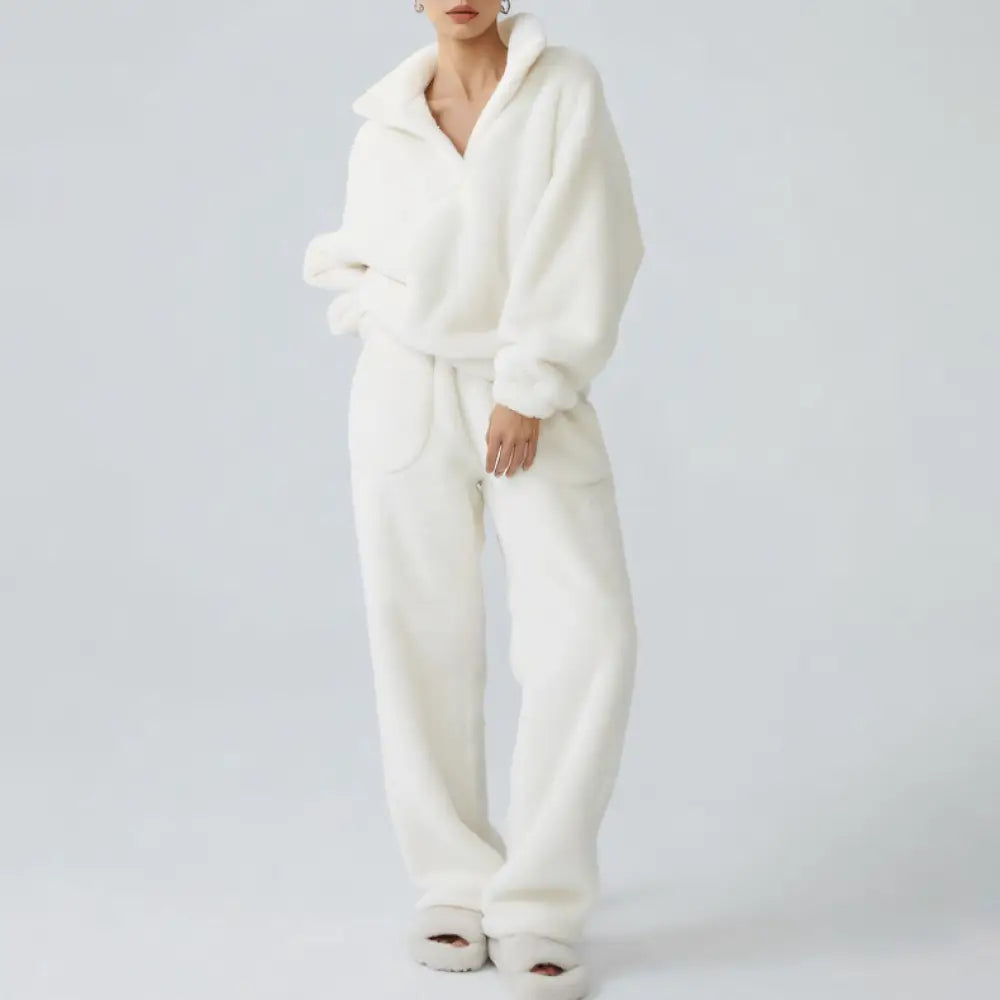 秋冬 無地 パジャマ レディース カジュアル セット ゆるい 長袖 外出可能 ID3591