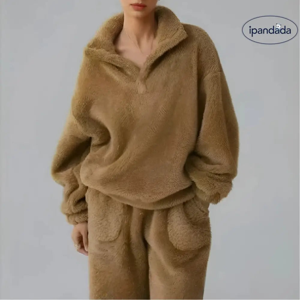 秋冬 無地 パジャマ レディース カジュアル セット ゆるい 長袖 外出可能 ID3591