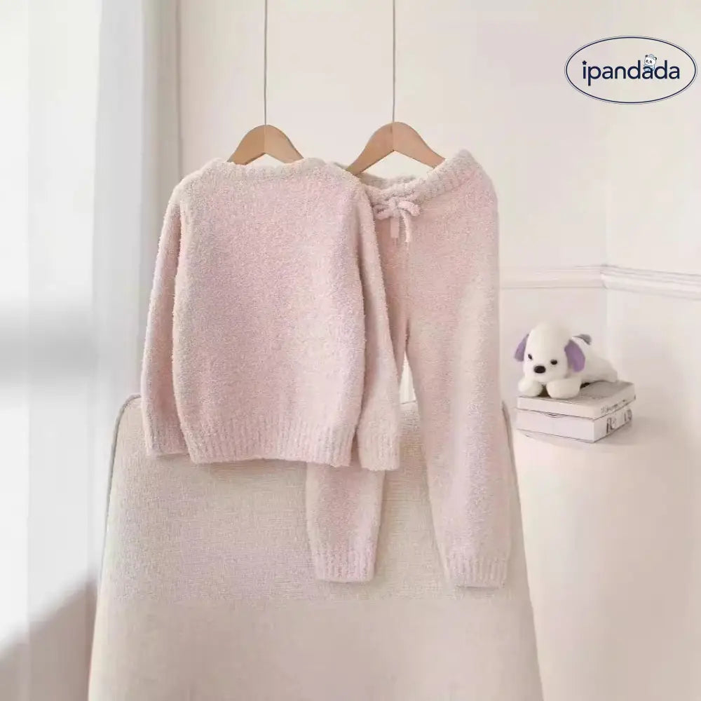 秋冬 新作 ふわふわ フリース 子供 カートゥーン ビションフリーゼ ルームウェア パジャマ セット ID2989