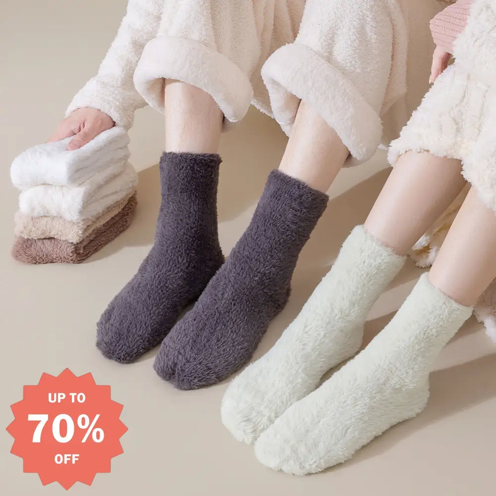 秋冬新作 コーラルフリース ソックス 男女兼用 厚手 保温 かみやすくない ペア 中筒 加毛 居家用 眠る時用 ソックス ID2353