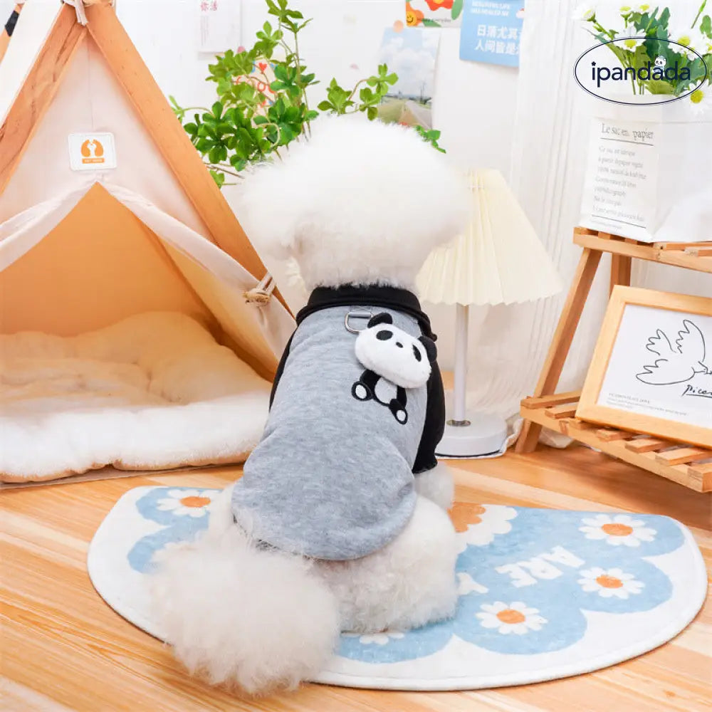 秋冬新作 ペット服 パンダキャラプルオーバー 小型犬用 猫用 ビション トイプードル 暖かい 可愛い ペットウェア ペット ギフト ID3144 ペット用品＞ウェア