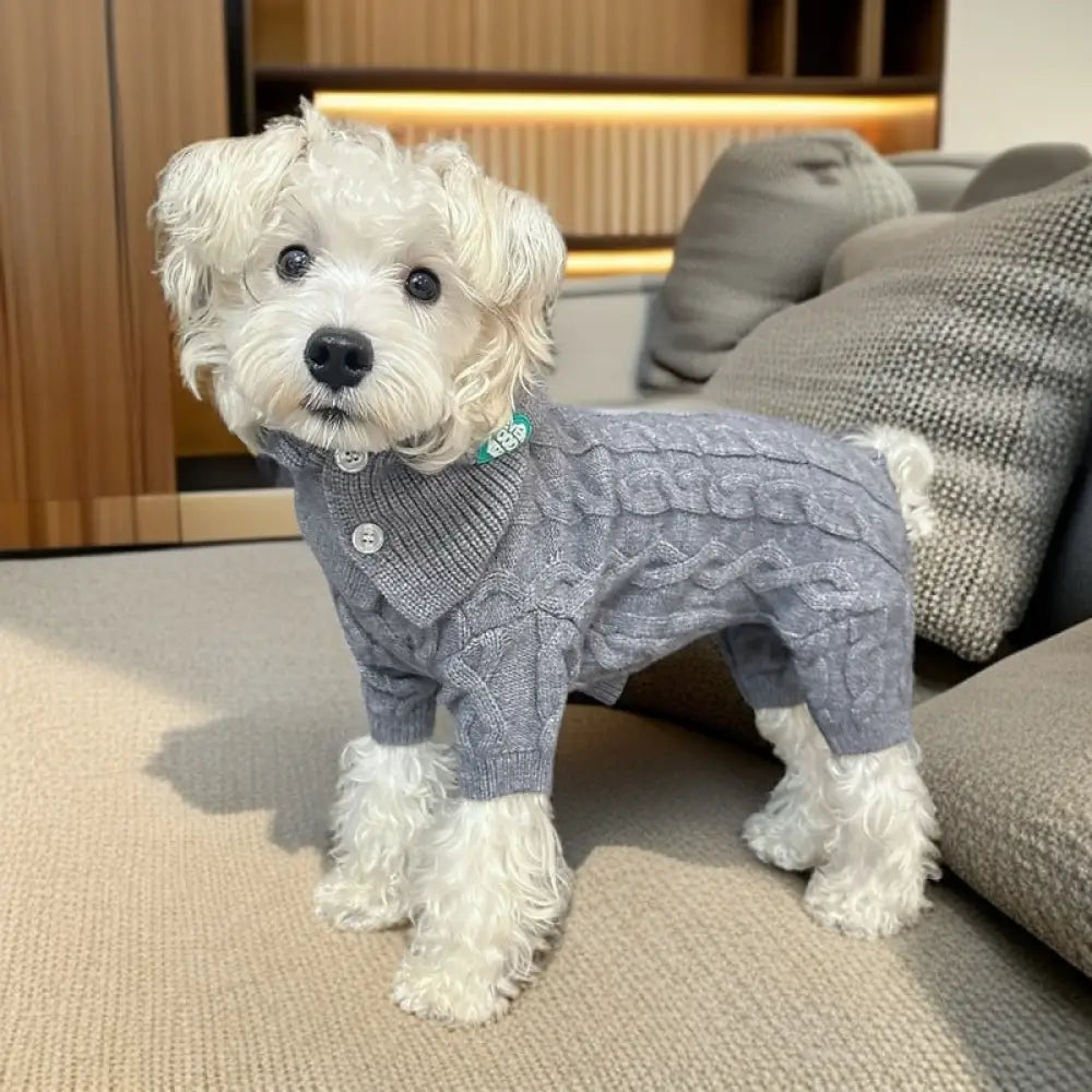 秋冬 新作 ペット 四脚 ニット 保温 セーター 犬 中小型 雪耐性 ビション ポメラニアン コーギー 帽子 ID2616