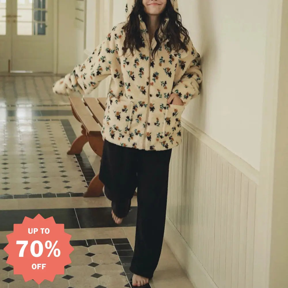 秋冬用 フランネル パジャマ レディース 厚手 コーラルフリース 保温 ルームウェア セットアップ ID3426