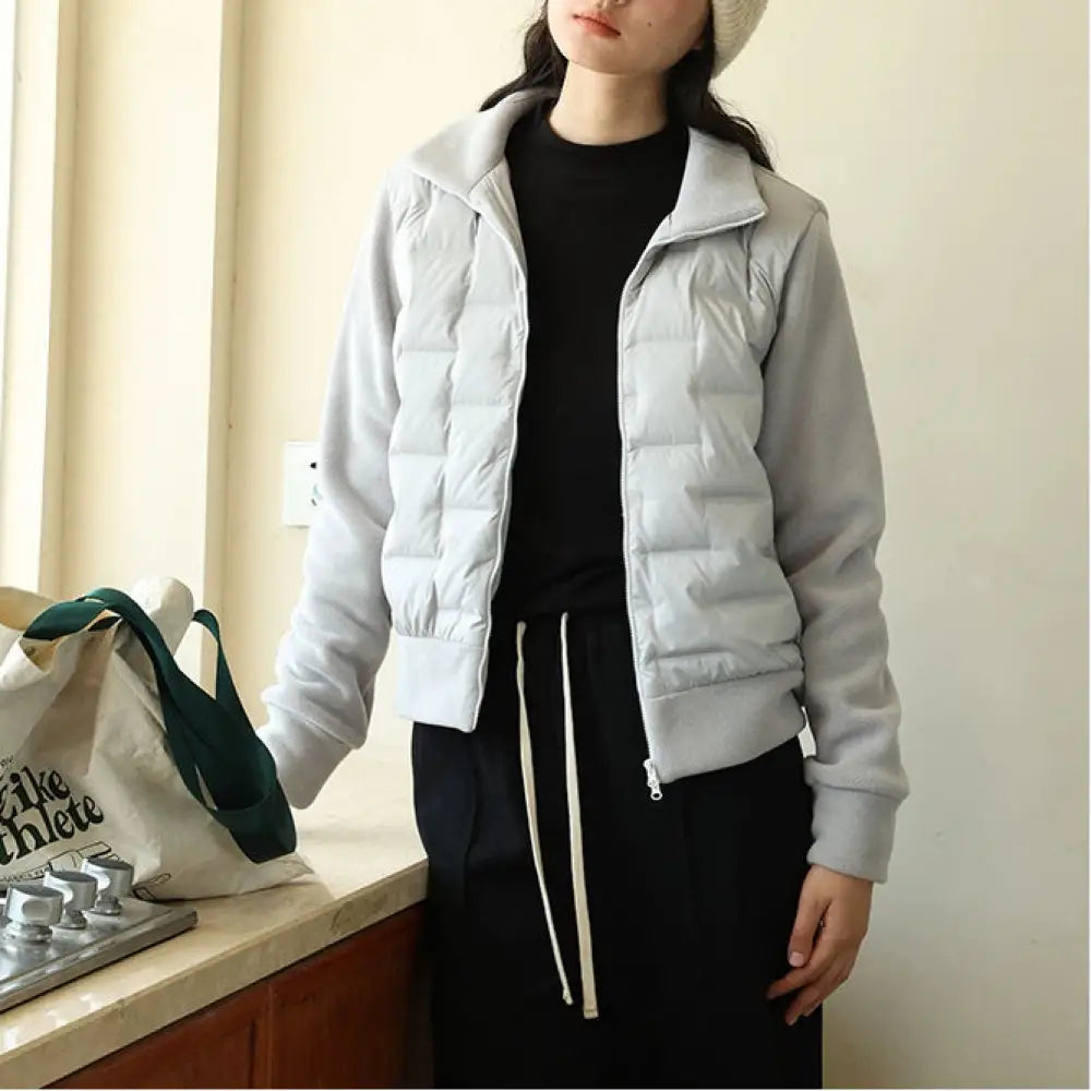 秋冬用 ジッパーカーディガン レディース 新作 無地 保温 ダウンジャケット コーディネート アウター ID3798