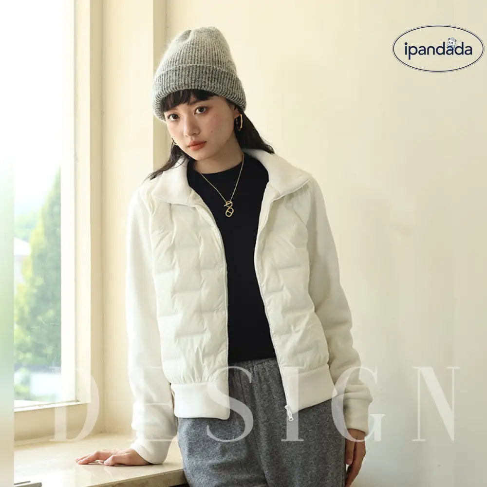 秋冬用 ジッパーカーディガン レディース 新作 無地 保温 ダウンジャケット コーディネート アウター ID3798