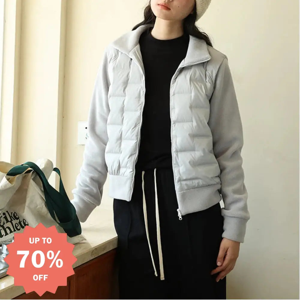 秋冬用 ジッパーカーディガン レディース 新作 無地 保温 ダウンジャケット コーディネート アウター ID3798