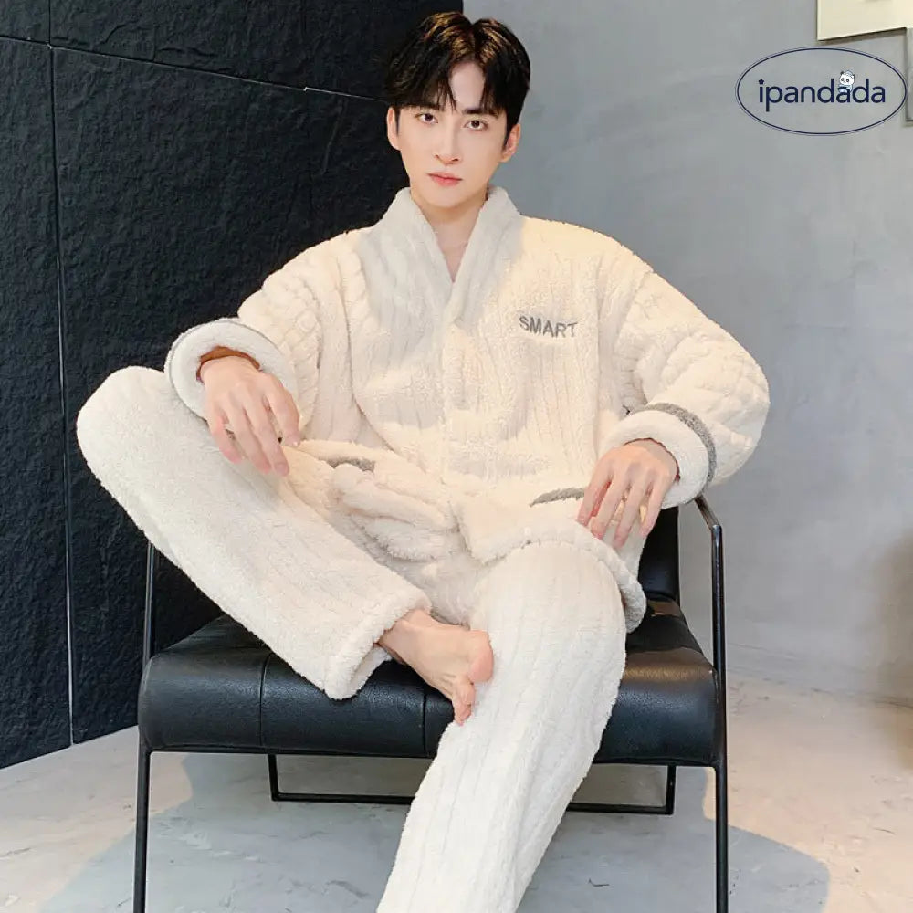 秋冬用 コーラル フリース パジャマ メンズ 厚手 フリース フランネル 保温 大きいサイズ 新作 部屋着 セット ID3168