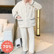 秋冬用 コーラル フリース パジャマ メンズ 厚手 フリース フランネル 保温 大きいサイズ 新作 部屋着 セット ID3168