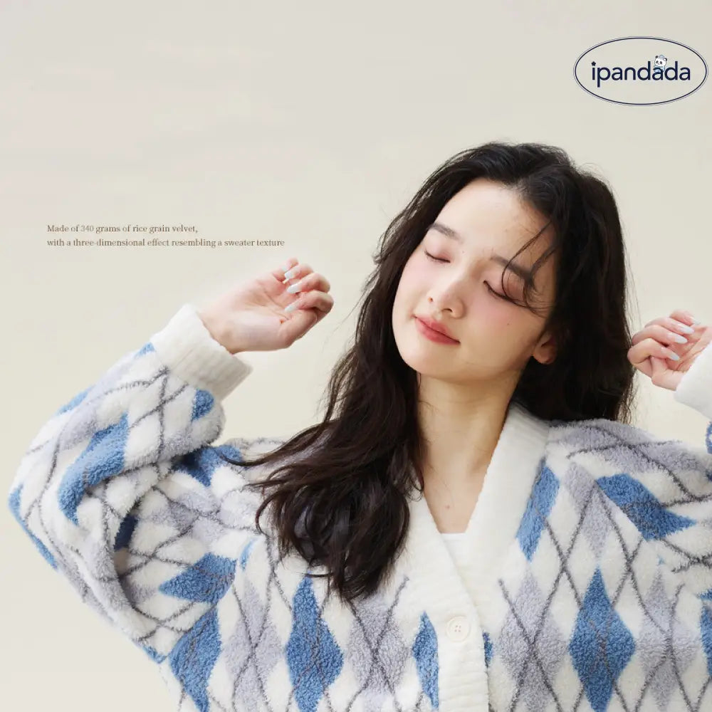 秋冬用 コーラルフリース 暖かい フリース レディース カーディガン 厚手 パジャマ フリース セット ルームウェア かわいい ID3581 レディース＞セットアップ