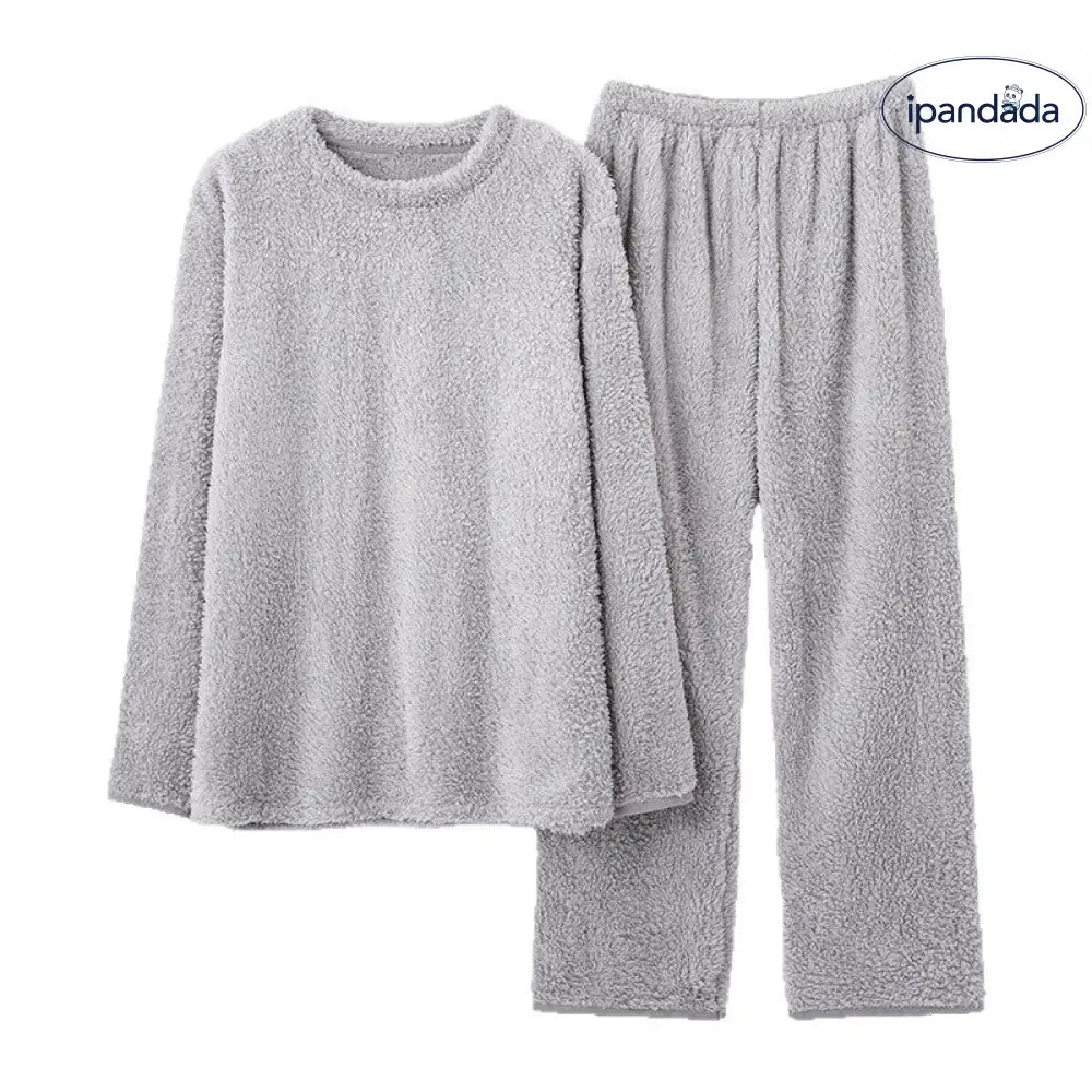 秋冬用 メンズ コーラルフリース 保温 厚手 フリース カジュアル セットアップ ロングパイル メンズ ルームウェア ID3507