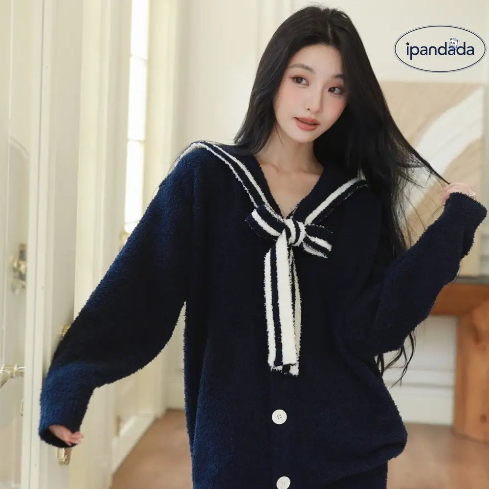 秋冬用 ソフト ふわふわ 保温 快適 パジャマ ナイトウェア かわいい 可愛い 暖かい 女性用 秋冬用 厚手 長袖 長パンツ ルームウェア ID3702 ブラック / フリー レディース＞セットアップ