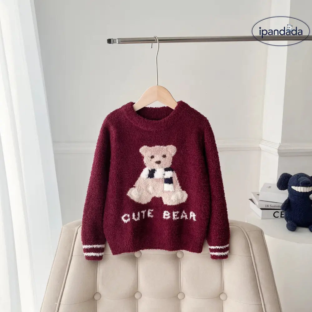 秋冬 子供 親子 クリスマス かわいい クマ ふわふわ 長袖 長ズボン パジャマ セット レード ID2988