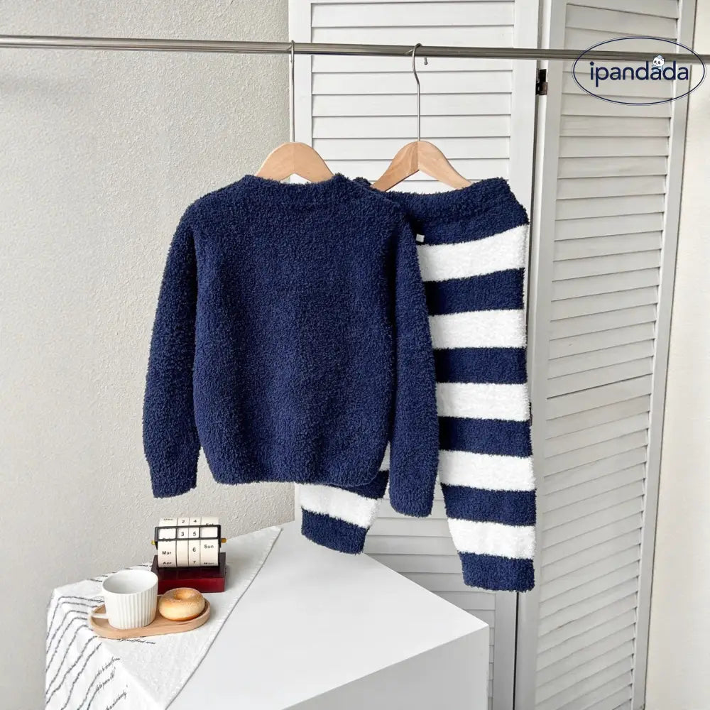 秋冬 子供用 カーディガン ふわふわ コアラ ビションフリーゼ 犬柄 ルームウェア パジャマ セット おしゃれ クリスマス ギフト ID3243 ベビー＆キッズ