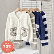 秋冬 子供用 カーディガン ふわふわ コアラ ビションフリーゼ 犬柄 ルームウェア パジャマ セット おしゃれ クリスマス ギフト ID3243 ベビー＆キッズ
