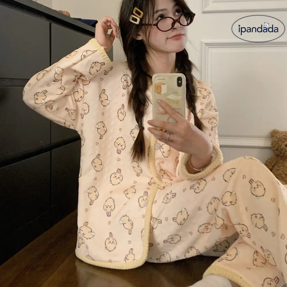 秋冬シーズン パジャマ キャラクター インサート セット かわいくて 保温 少女用 ルームウェア ID3113